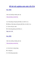Đề thi trắc nghiệm môn sinh: đề số 56 pptx
