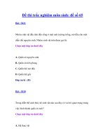 Đề thi trắc nghiệm môn sinh: đề số 65 ppt