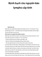 Bệnh bạch cầu nguyên bào lympho cấp tính ppsx