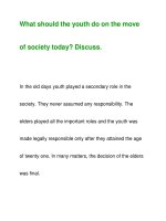 What should the youth do on the moveof society today? potx