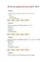 Đề thi trắc nghiệm môn toán: Đại số - Đề 31 potx