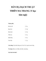 BÁN HẠ BẠCH TRUẬT THIÊN MA THANG (Y học tâm ngộ) docx