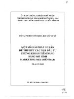 Một số giải pháp cơ bản để thu hút các nhà đầu tư chúng khoán tiềm năng bằng mô hình marketing mix hiện đại