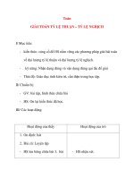 Giáo án lớp 4: Toán GIÀI TOÁN TỶ LỆ THUẬN – TỶ LỆ NGHỊCH ppsx