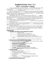 English Practise Test ( 11 ) Unit 3 : Everybody’s jogging doc