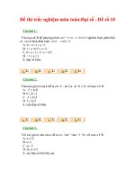 Đề thi trắc nghiệm môn toán:Đại số - Đề số 10 pdf