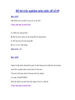 Đề thi trắc nghiệm môn sinh: đề số 69 ppsx