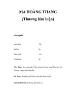 MA HOÀNG THANG (Thương hàn luận) ppsx