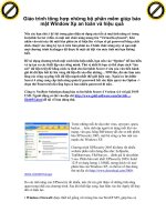 Giáo trình tổng hợp những bộ phần mềm giúp bảo mật Window Xp an toàn và hiệu quả phần 1 pps
