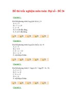 Đề thi trắc nghiệm môn toán: Đại số - Đề 26 ppsx