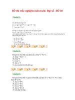 Đề thi trắc nghiệm môn toán: Đại số - Đề 28 ppt