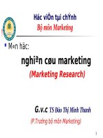 Bài giảng nghiên cứu marketing