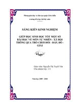 skkn giúp học sinh học tốt một số bài học về môn tự nhiên - xã hội thông qua trò chơi đối - đáp, đố - giải