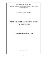 Phát Triển Du Lịch Nông Thôn Tại Ninh Bình