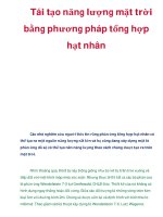 Tái tạo năng lượng mặt trời bằng phương pháp tổng hợp hạt nhân pps