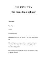 CHỈ KINH TÁN (Bài thuốc kinh nghiệm) ppsx