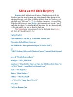 Thủ thuật Windows XP: Khóa và mở khóa Registry ppt