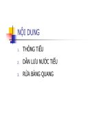 Bài giảng THÔNG TiỂU DẪN LƯU NƯỚC TiỂU RỬA BÀNG QUANG part 1 potx