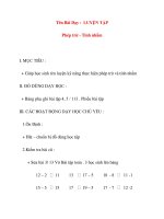 Giáo án lớp 1 môn Toán: Tên Bài Dạy : LUYỆN TẬP Phép trừ - Tính nhẩm pps