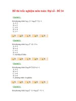 Đề thi trắc nghiệm môn toán: Đại số - Đề 24 pps