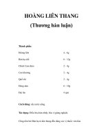 HOÀNG LIÊN THANG (Thương hàn luận) potx