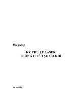 Bài giảng: Kỹ thuật laser trong chế tạo cơ khí - 1 ppsx
