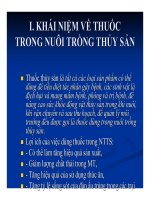 Bệnh học thủy sản : KHÁI NIỆM VỀ THUỐC TRONG NUÔI TRỒNG THỦY SẢN part 1 pps