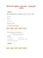 Đề thi trắc nghiệm : môn toán - Lượng giác Đề 16 docx