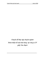 Chuyên đề thực tập chuyên ngành hoàn thiện kế toán bán hàng tại công ty CP giấy trúc bạch