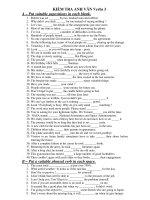 KIỂM TRA ANH VĂN Verbs 3 docx