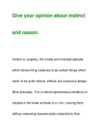 Give your opinion about instinctand reasonInstinct ppt