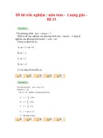 Đề thi trắc nghiệm : môn toán - Lượng giác Đề 13 pot