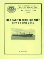 CÔNG TY cổ PHẦN vận tải và THUÊ tàu BIỂN VIỆT NAM báo cáo tài chính hợp nhất qúy II năm 2012