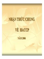 AN TOÀN LAO ĐỘNG - PHẦN 3 Nhận thức chung về HACCP doc