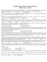 ĐỀ KIỂM TRA CHẤT LƯỢNG NĂM 2011 MÔN: VẬT LÝ – ĐỀ 4 potx