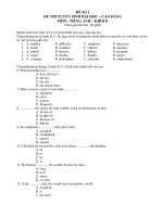 ĐỀ THI TUYỂN SINH ĐẠI HỌC – CAO ĐẲNG MÔN : TIẾNG ANH - ĐỀ SỐ 1 pptx