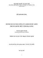 Đánh Giá Sự Hài Lòng Của Khách Du Lịch Trung Quốc Đến Vịnh Hạ Long