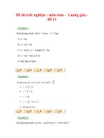 Đề thi trắc nghiệm : môn toán - Lượng giác Đề 11 ppsx