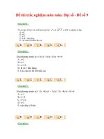 Đề thi trắc nghiệm môn toán: Đại số - Đề số 9 potx