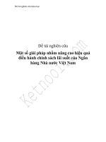 Đề tài nghiên cứu một số giải pháp nhằm nâng cao hiệu quả điều hành chính sách lãi suất của ngân hàng nhà nước việt nam