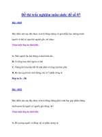 Đề thi trắc nghiệm môn sinh: đề số 87 pps