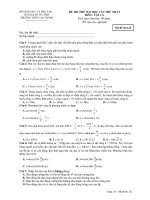 ĐỀ THI THỬ ĐẠI HỌC LẦN THỨ NHẤT MÔN : VẬT LÝ - Mã đề thi 132 pps