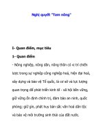 Nghị quyết  Tam nông bao gồm nông nghiệp nông dân nông thôn