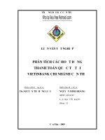 LUẬN văn tốt NGHIỆP PHÂN TÍCH các HOạT ÐỘNG THANH TOÁN QUỐC tế tại VIETINBANK CHI NHÁNH cần THơ