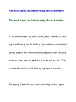 The way I spend the first few days after examination potx