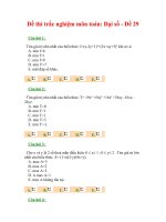 Đề thi trắc nghiệm môn toán: Đại số - Đề 29 potx