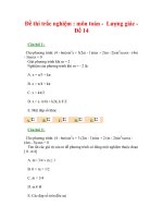 Đề thi trắc nghiệm : môn toán - Lượng giác Đề 14 pptx