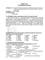 English Test 1 Time allowed: 45 minutes pptx