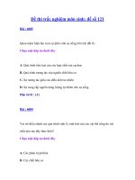 Đề thi trắc nghiệm môn sinh: đề số 121 docx