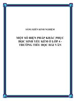 skkn một số biện pháp khắc phục học sinh yếu kém ở lớp 4 - trường tiểu học hải vân